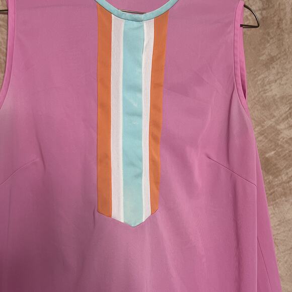 Vintage 60s Union Made Pink Mini Mod Shift Dress Sleeveless Retro Disco GoGo - Picture 7 of 8